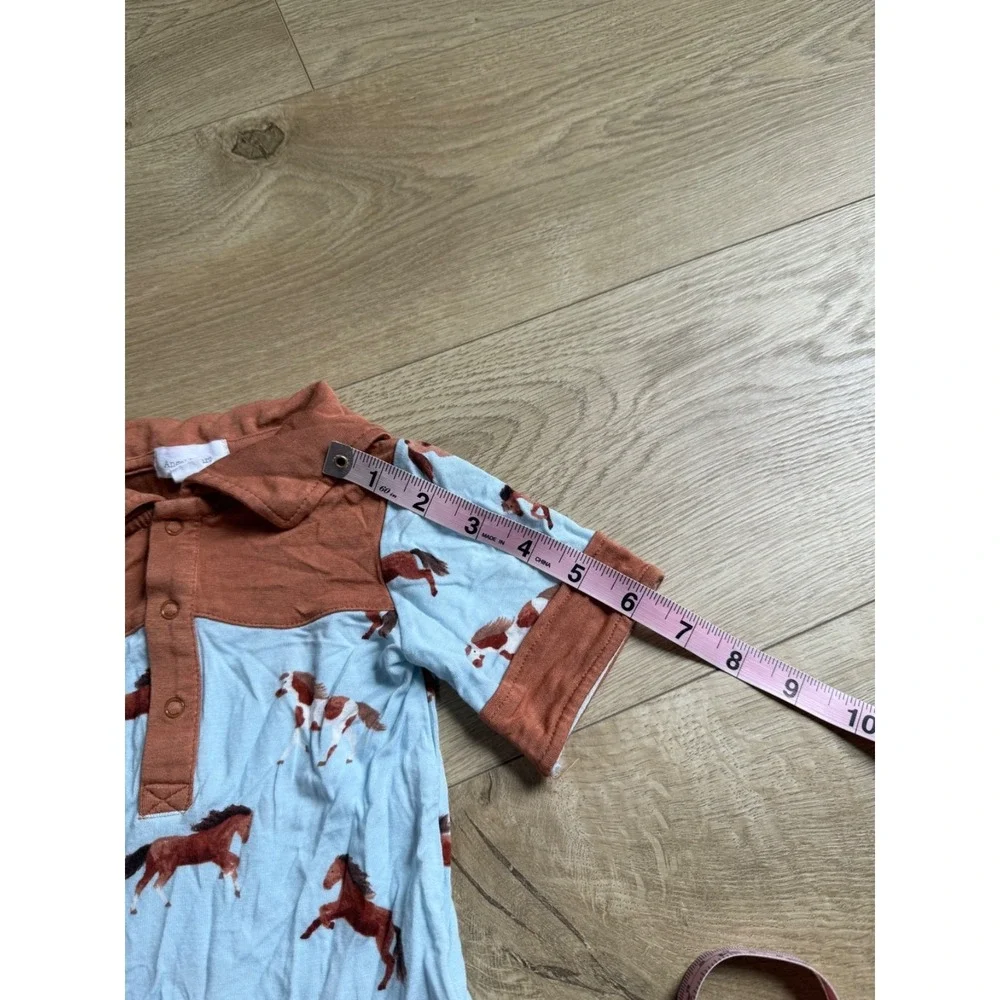 EUC Baby boy Angel Dear Buckaroo Western horse collared bodysuit bamboo 12-18M